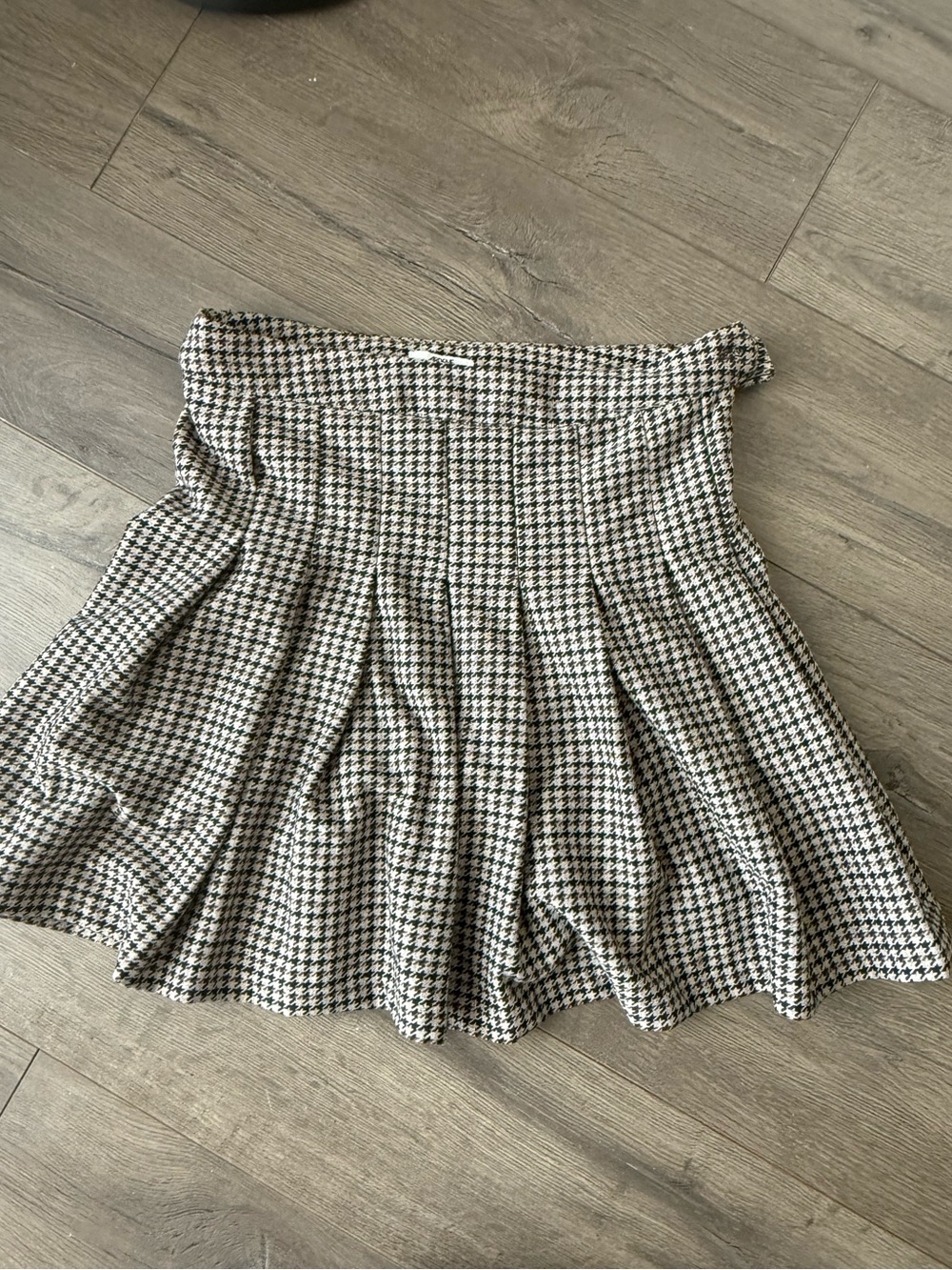 Ardene Houndstooth Circle Skirt - Black & White